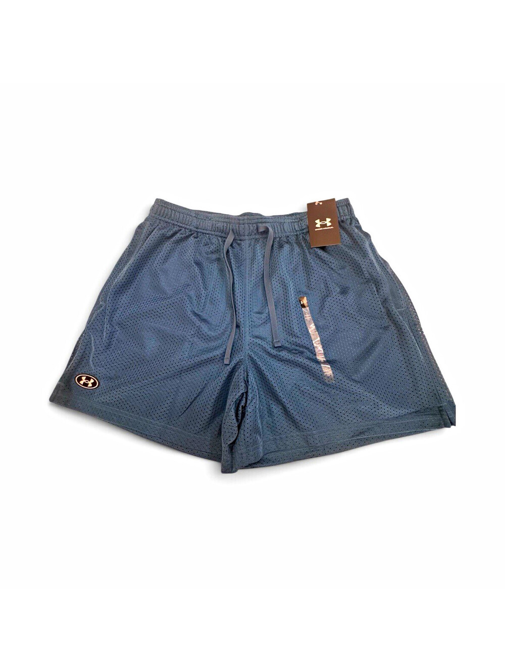 Under Armour Mens Blue Icon Mesh Shorts size large drawstring waist pockets NEW